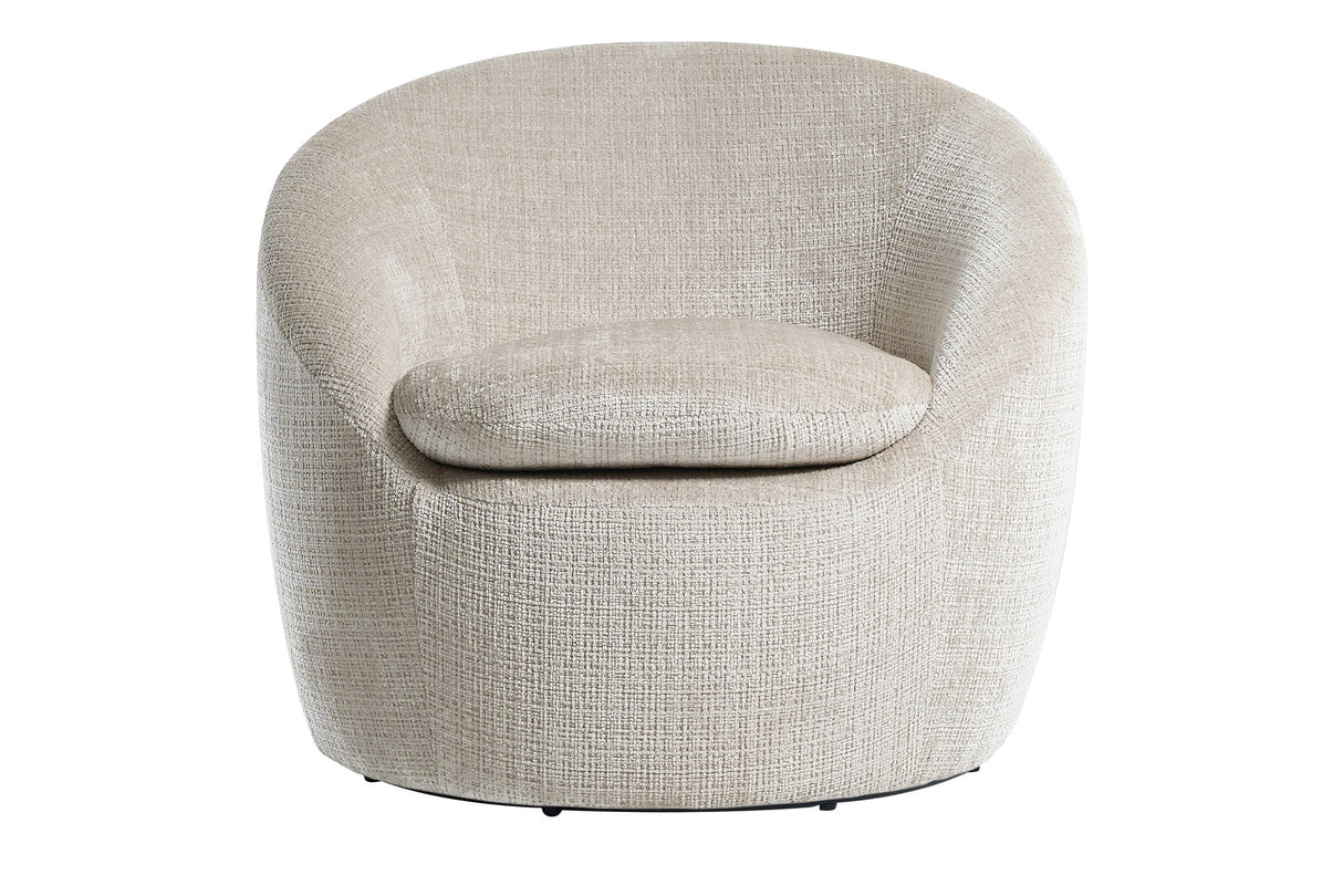 Armchair ALPINE 360° rotatable textured fabric beige