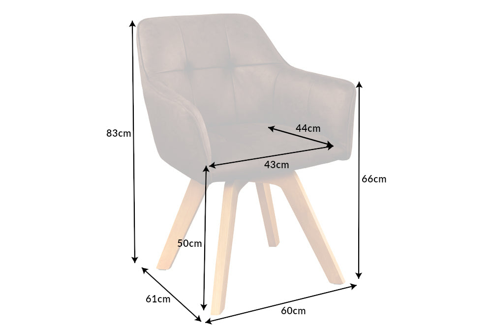 Swivel chair LOFT 180° with armrests microfibre antique brown