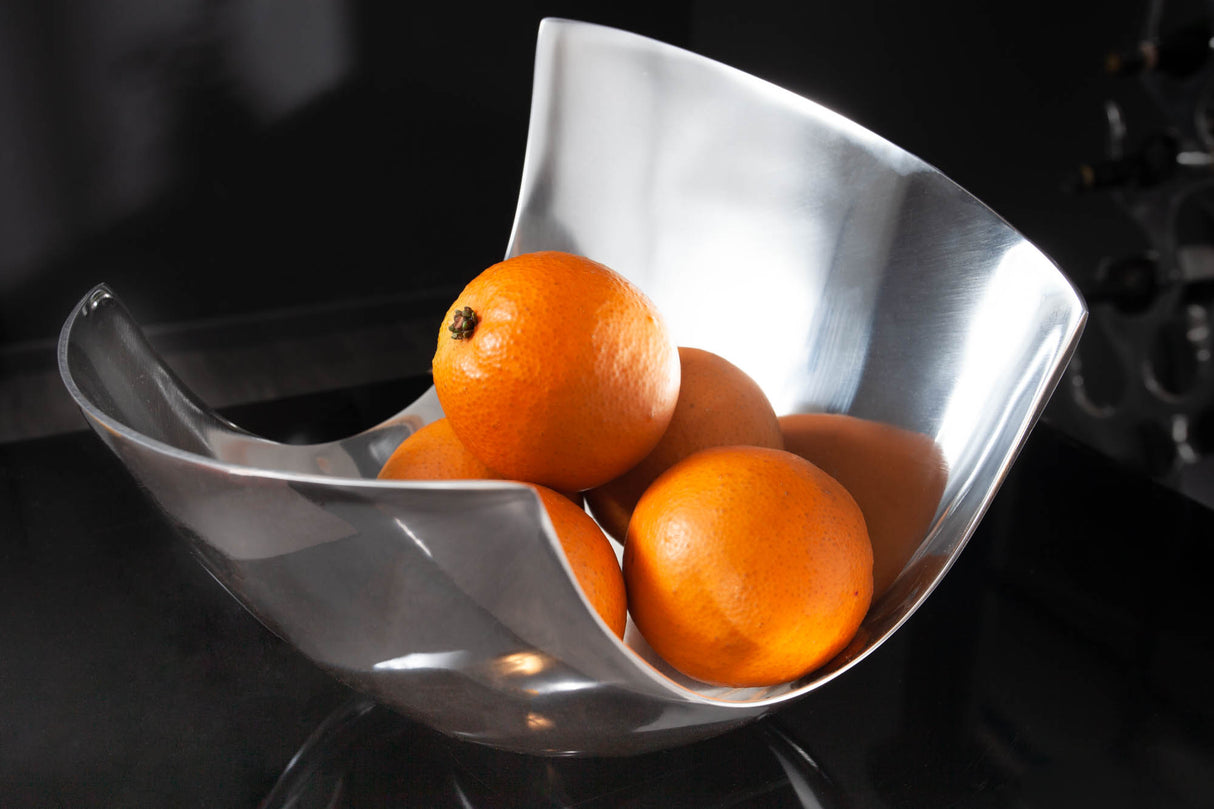 Bowl ABSTRACT 30cm silver aluminium