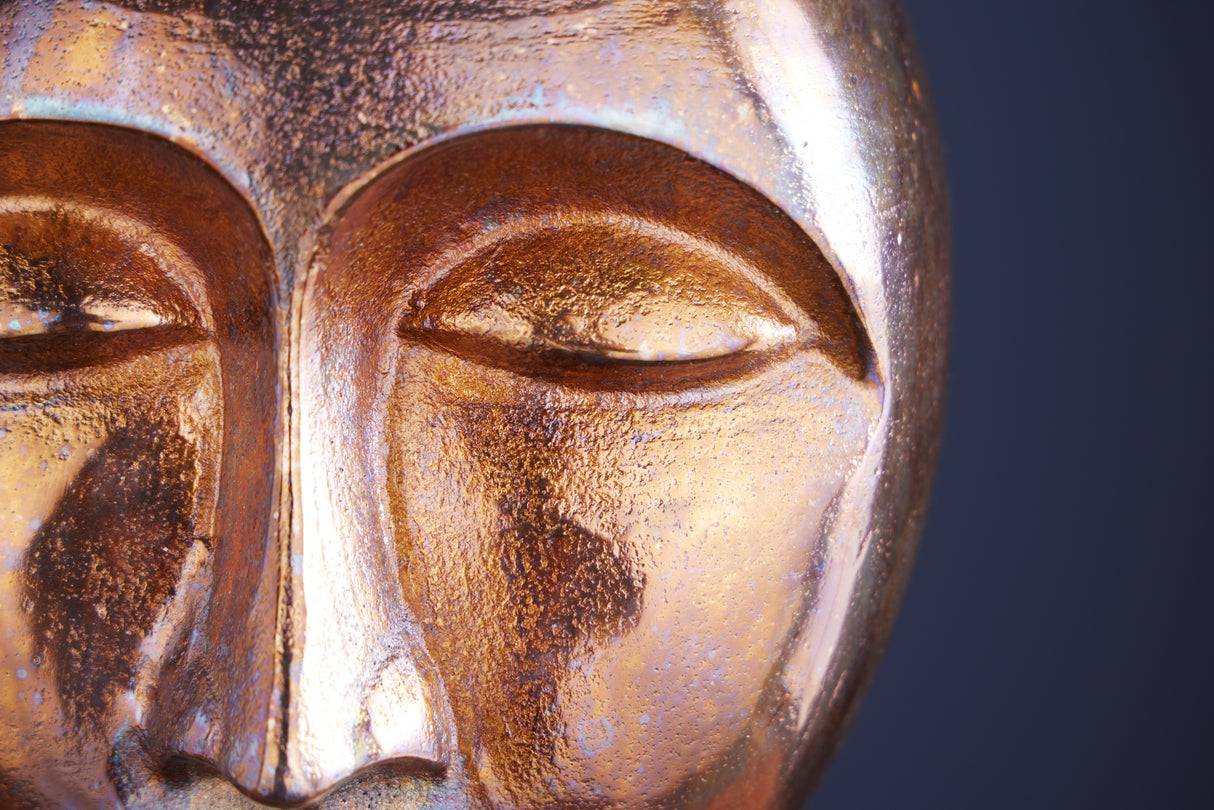 Decoration vase FACE 50cm antique copper
