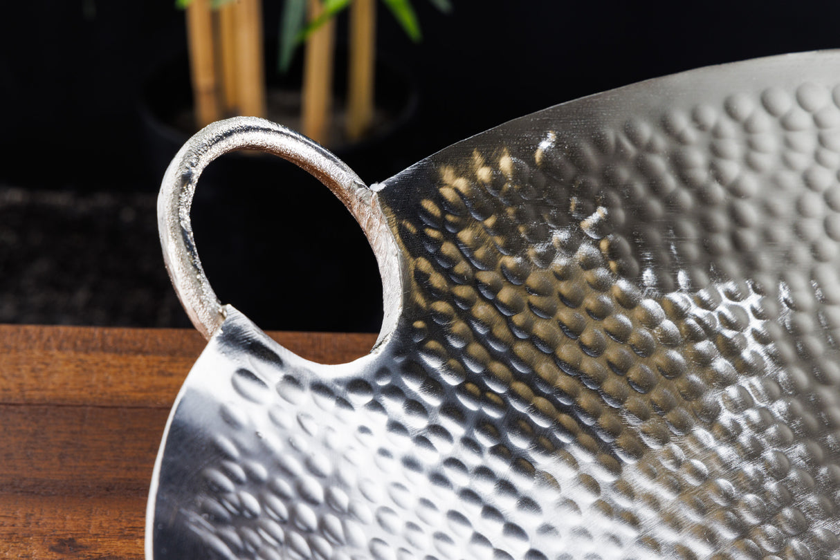 Decoration bowl ORIENT 55cm with hammer stroke effect silver
