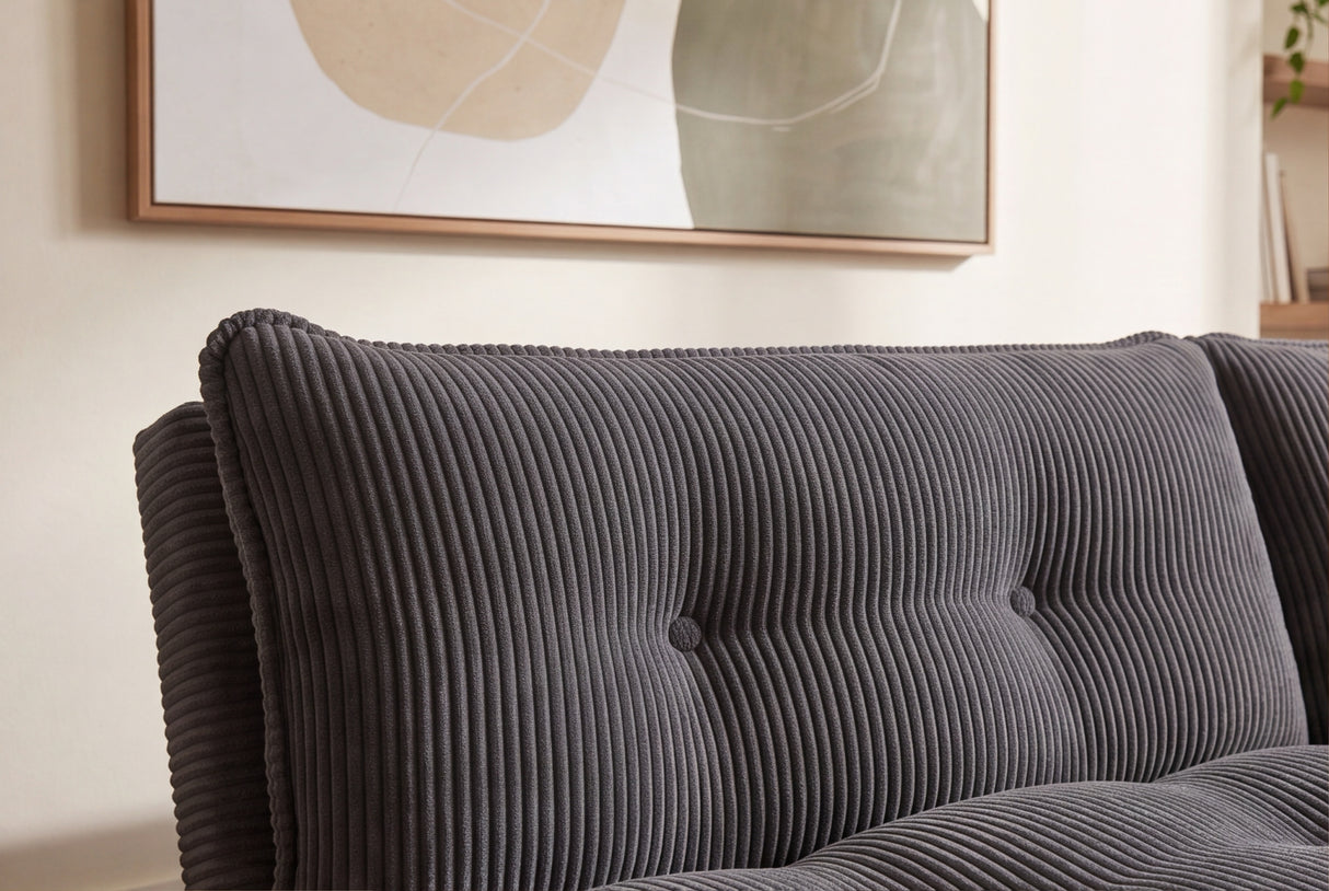 Sofa bed COCOONING 190cm 3-seater cord grey