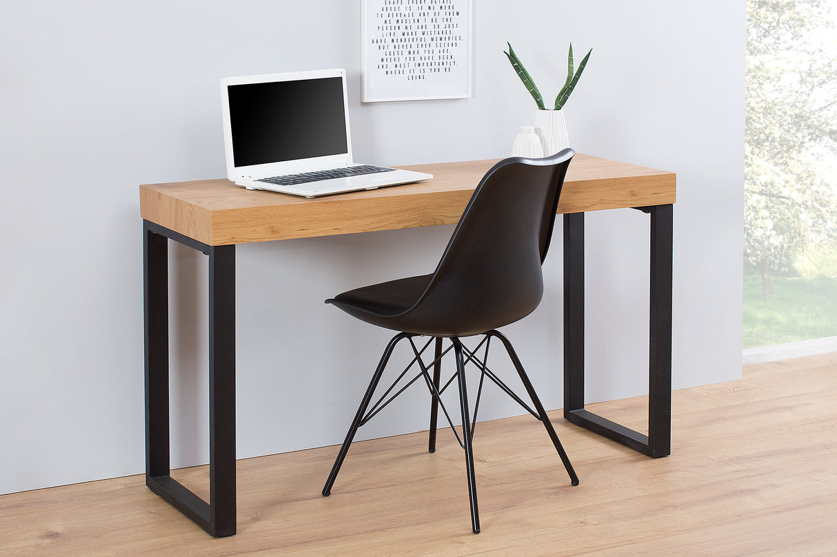 Laptop Schreibtisch OAK DESK 120cm Eiche schwarzer Rahmen