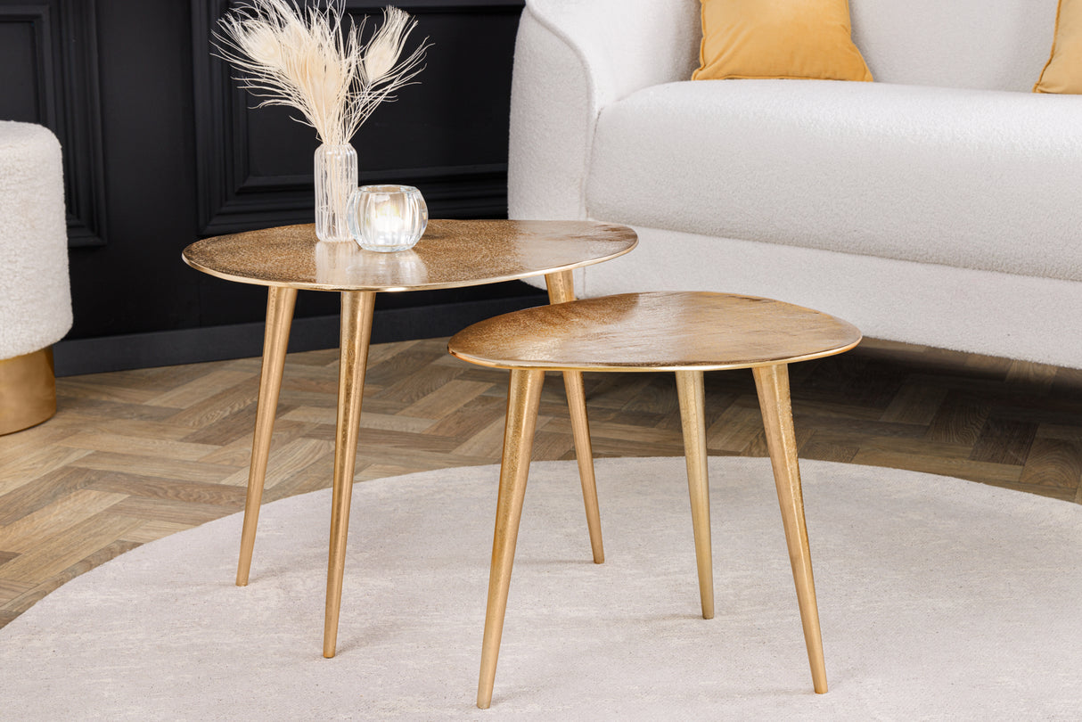 Couchtisch ELEMENTS 2er Set gold