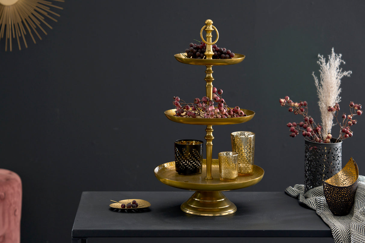 Etagere ORIENT 50cm 3 Tabletts gold