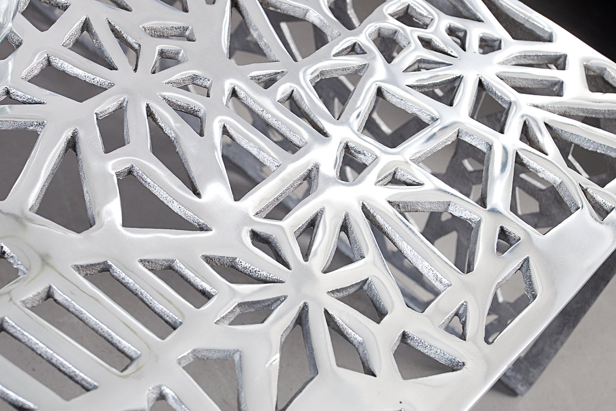 Couchtisch ABSTRACT 60cm silber Aluminium