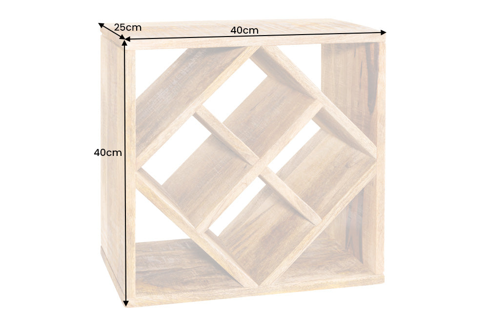 Wine shelf CUBUS 40cm for 8 bottles mango wood