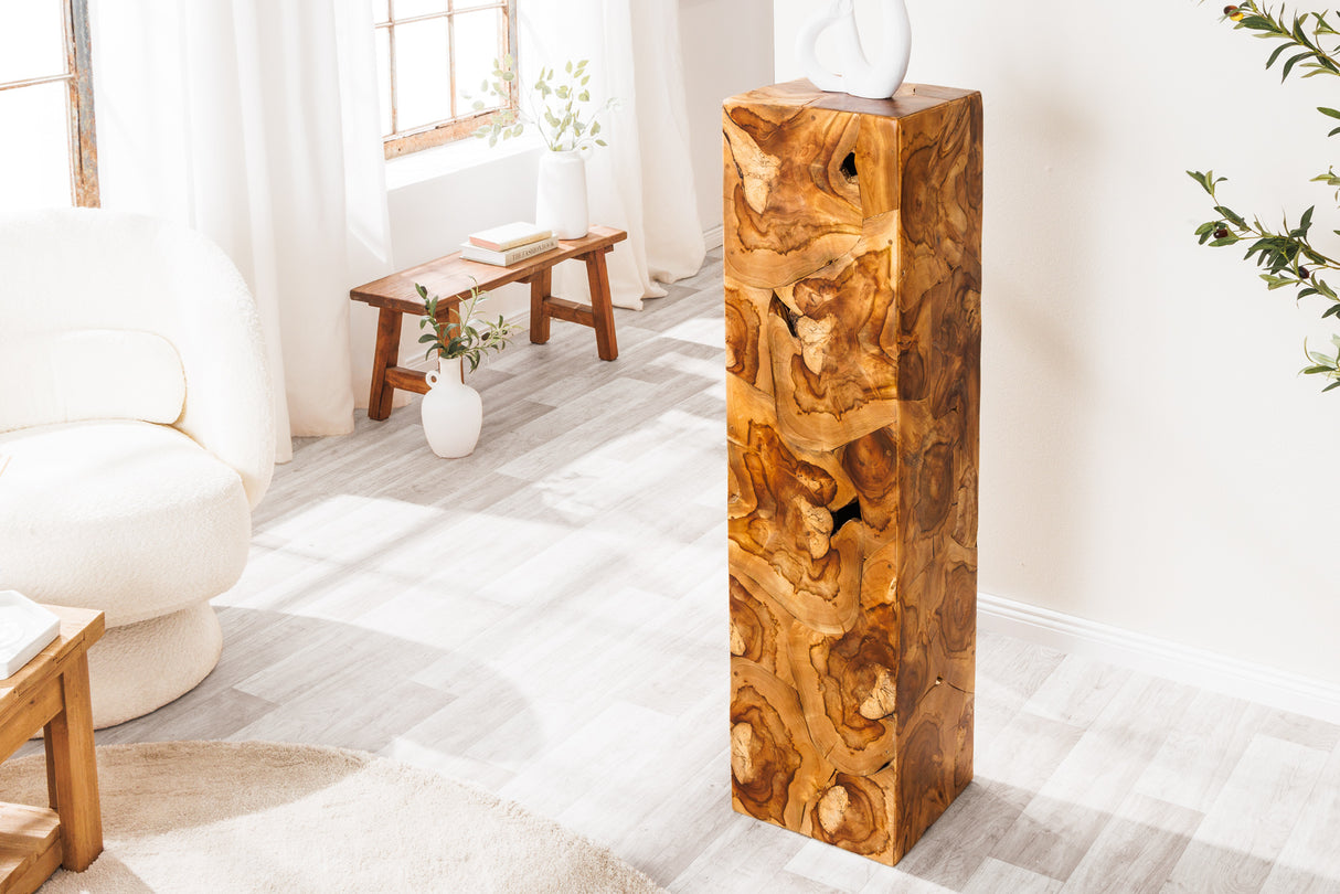 Dekosäule TRIBAL 110cm Teakholz naturbraun