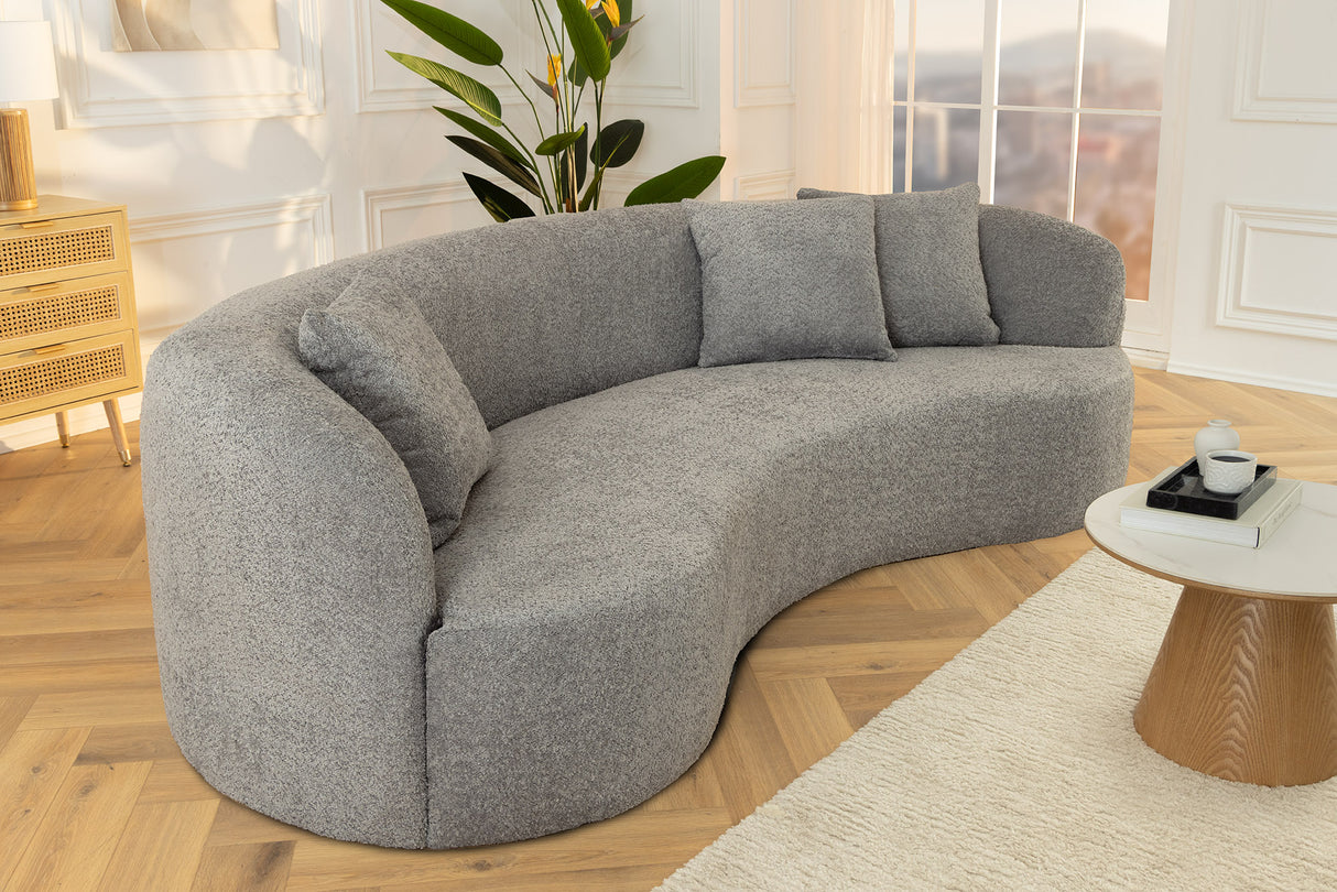 Sofa ATELIER 230cm 3-seater bouclé grey