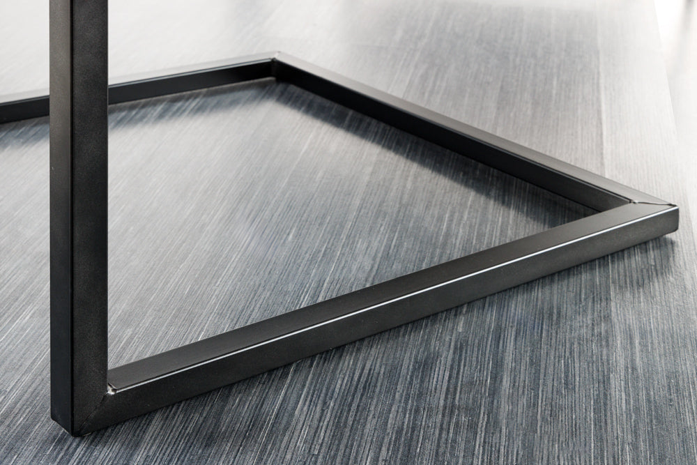 Cantilever chair BIG ASTON w/ armrests spring core black metal legs leather vintage cognac