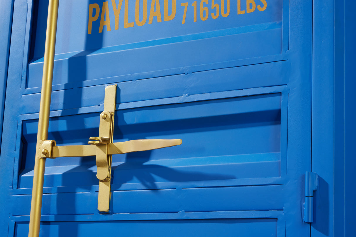 Barschrank Container GLOBETROTTER 180cm blau