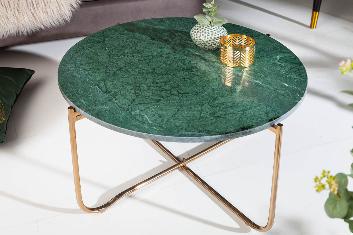 Couchtisch NOBLE 65cm Marmor grün mit abnehmbarer Platte