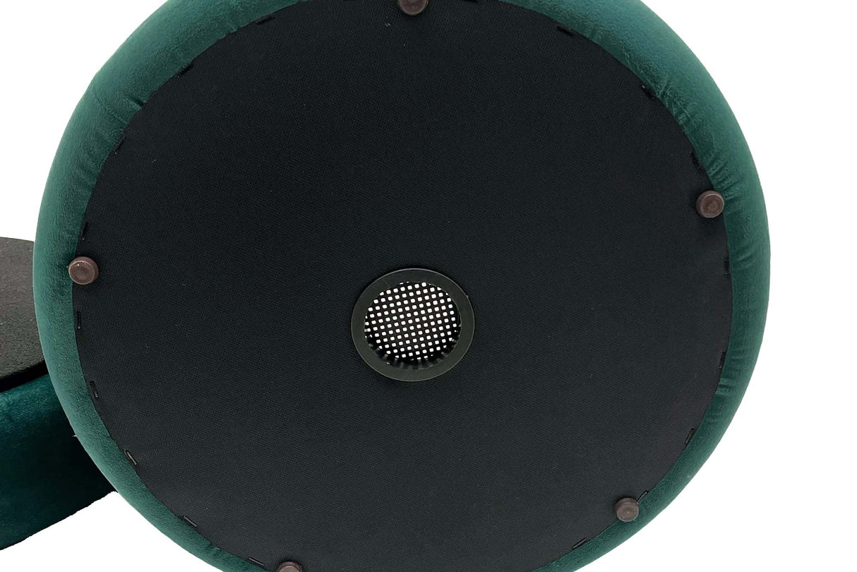 Gepolsterter Hocker VOGUE 40cm rund mit Stauraum Samt grün