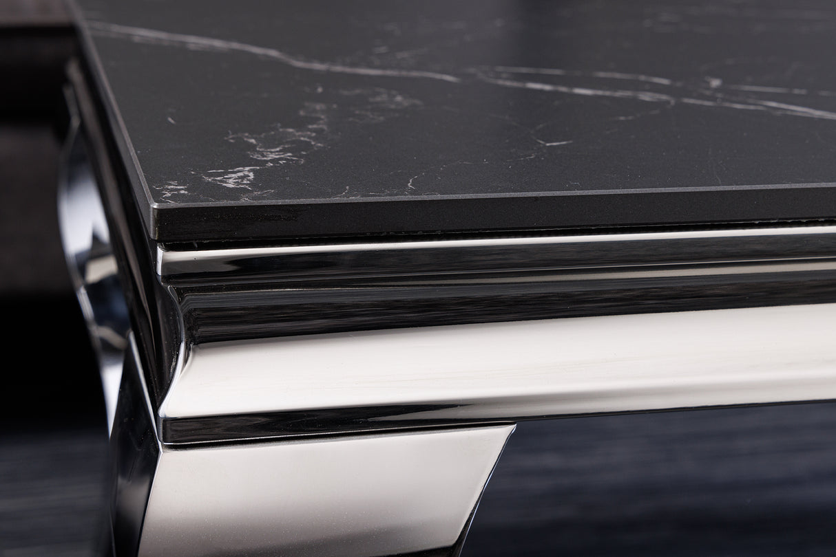 Coffee table MODERN BAROCK 100cm chrome sintered stone