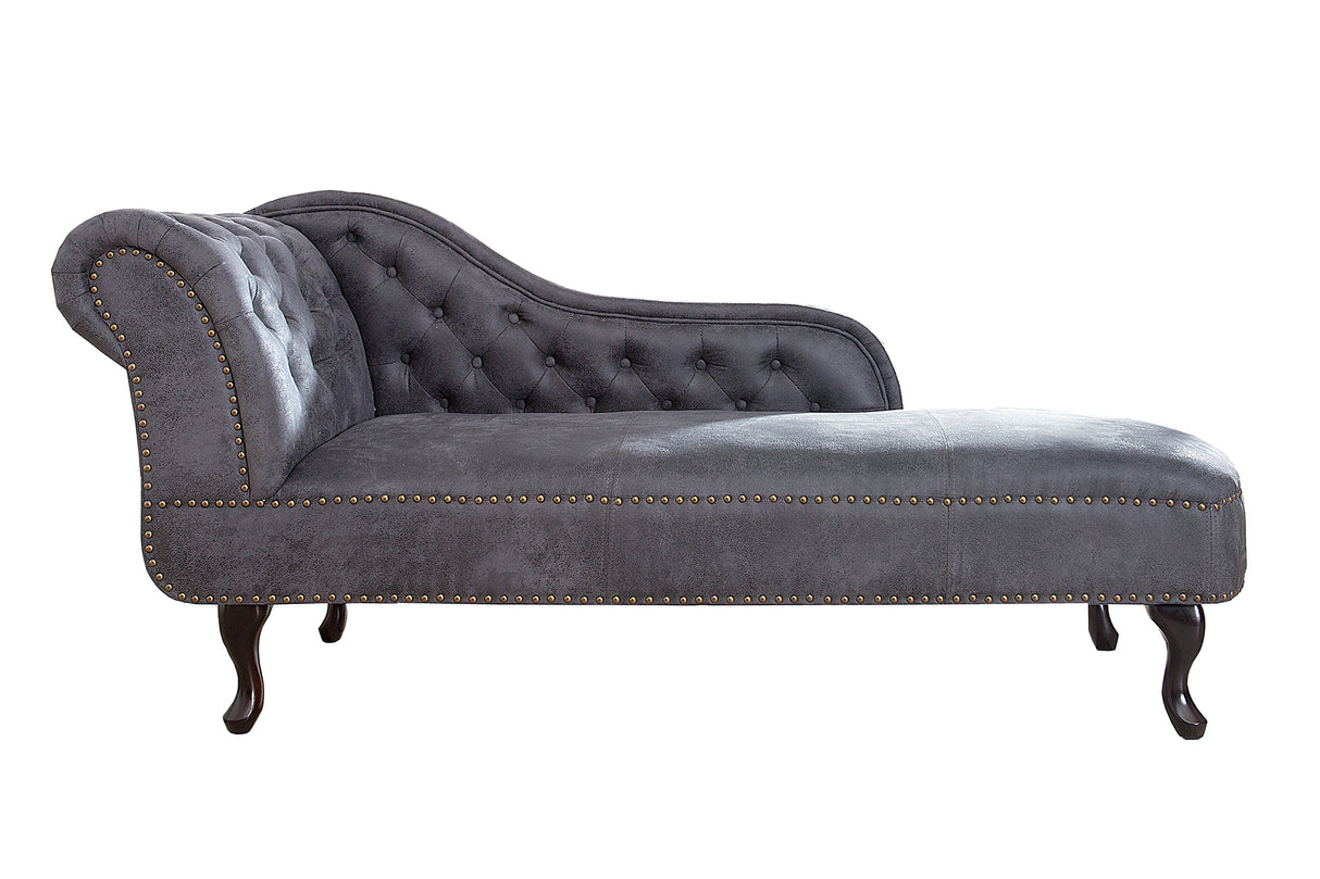 Recamiere CHESTERFIELD Antikoptik Microfaser grau