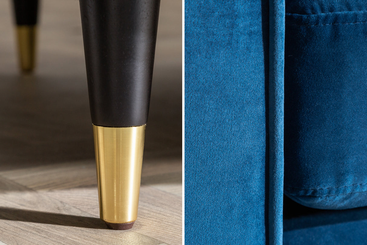 Sofa COZY VELVET 220cm 3-seater velvet teal blue