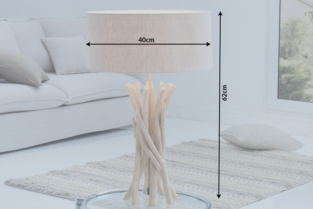 Table lamp WILD NATURE 62cm driftwood linen shade natural