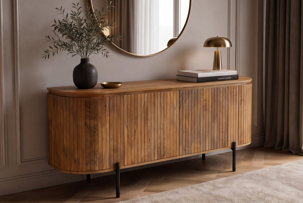 Sideboard GATSBY 160cm retro style mango wood natural