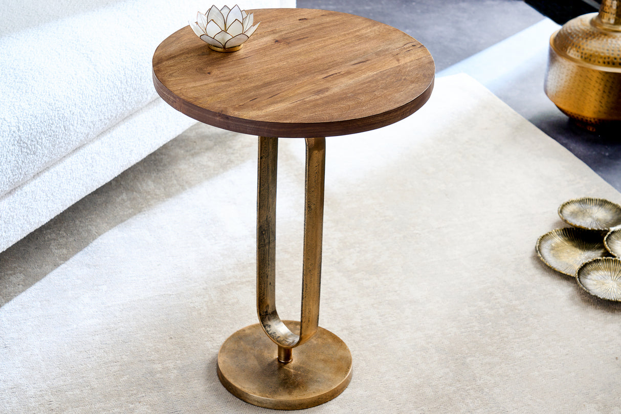 Side table ELEGANCE 60cm mango wood plate