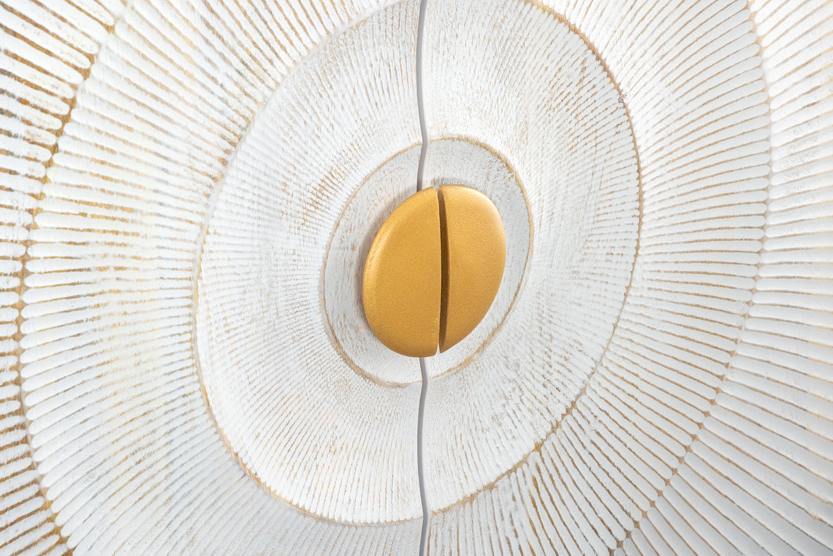 Sideboard GOLDEN SUNSET 180cm 3D mango wood white handmade