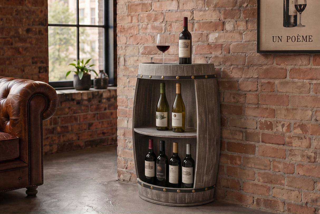 Wine shelf half BODEGA 80cm massive fir wood