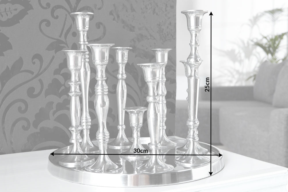 Candleholder MODERN BAROCK 9 flames silver