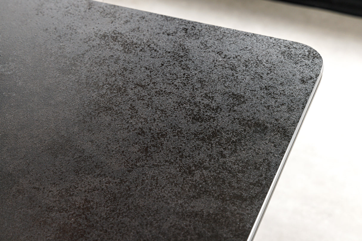 Dining table ALPINE 160-200cm ceramic marble look anthracite
