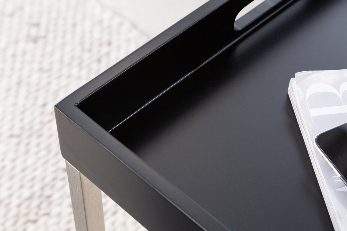 Coffee table ELEMENTS set of 3 with removable trays black