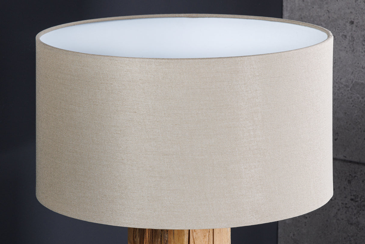 Lampenschirm 40x22x40cm rund Leinen beige für Tischlampe
