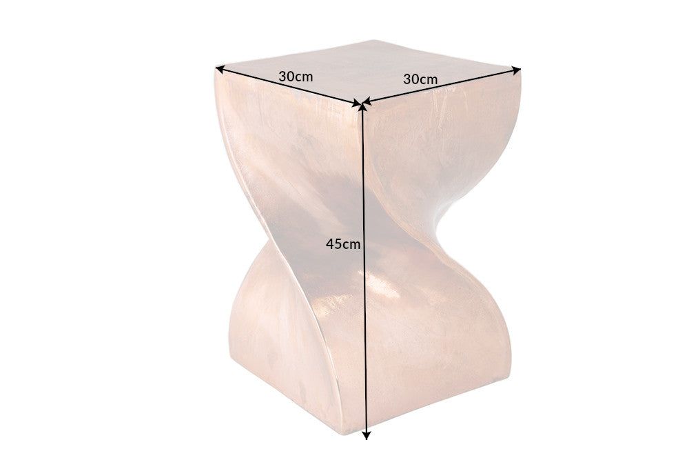 Stool side table TWIST 45cm mottled copper