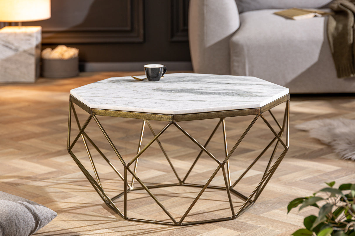 Couchtisch DIAMOND 70cm Marmor weiß