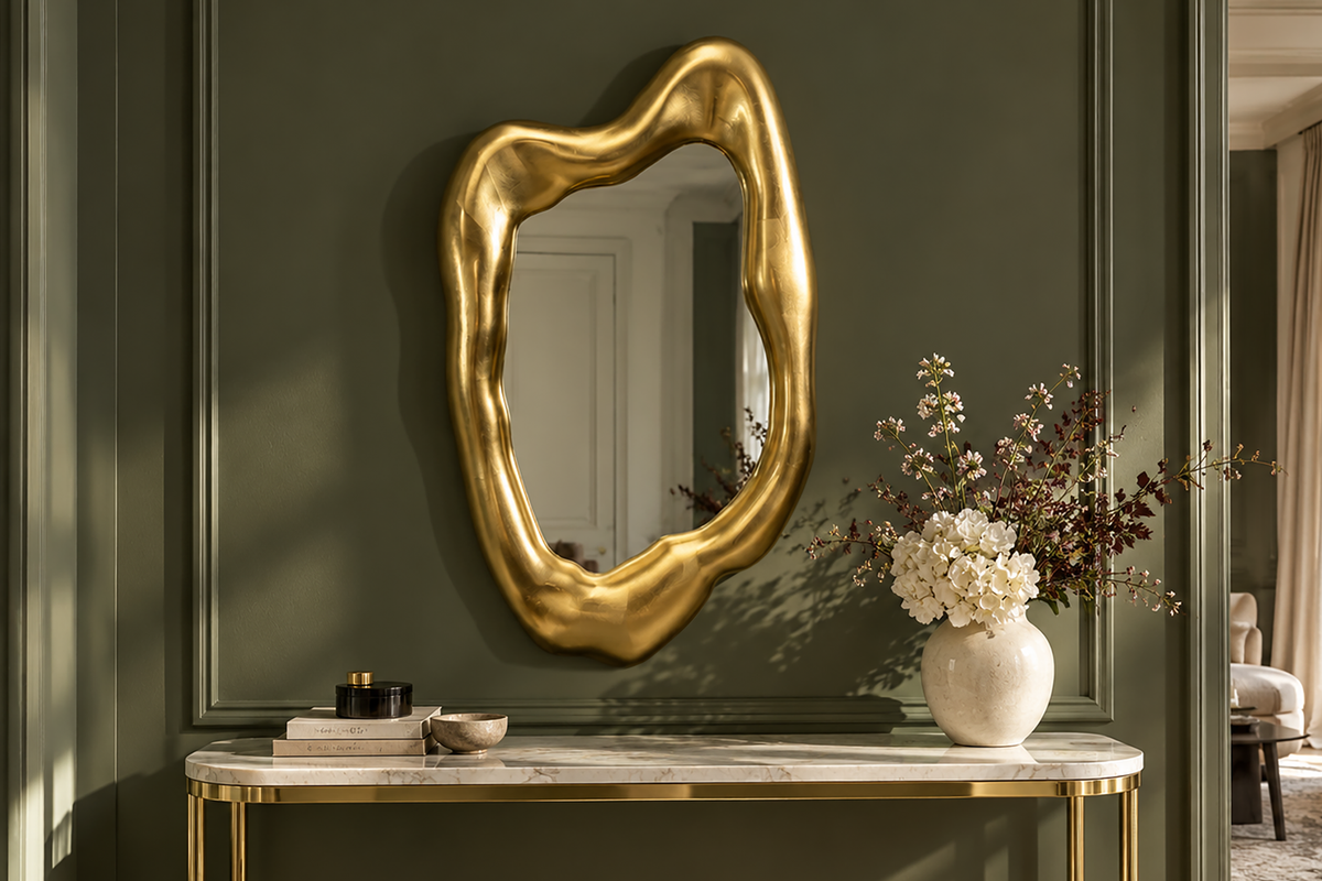 Wandspiegel AURA 90cm gold