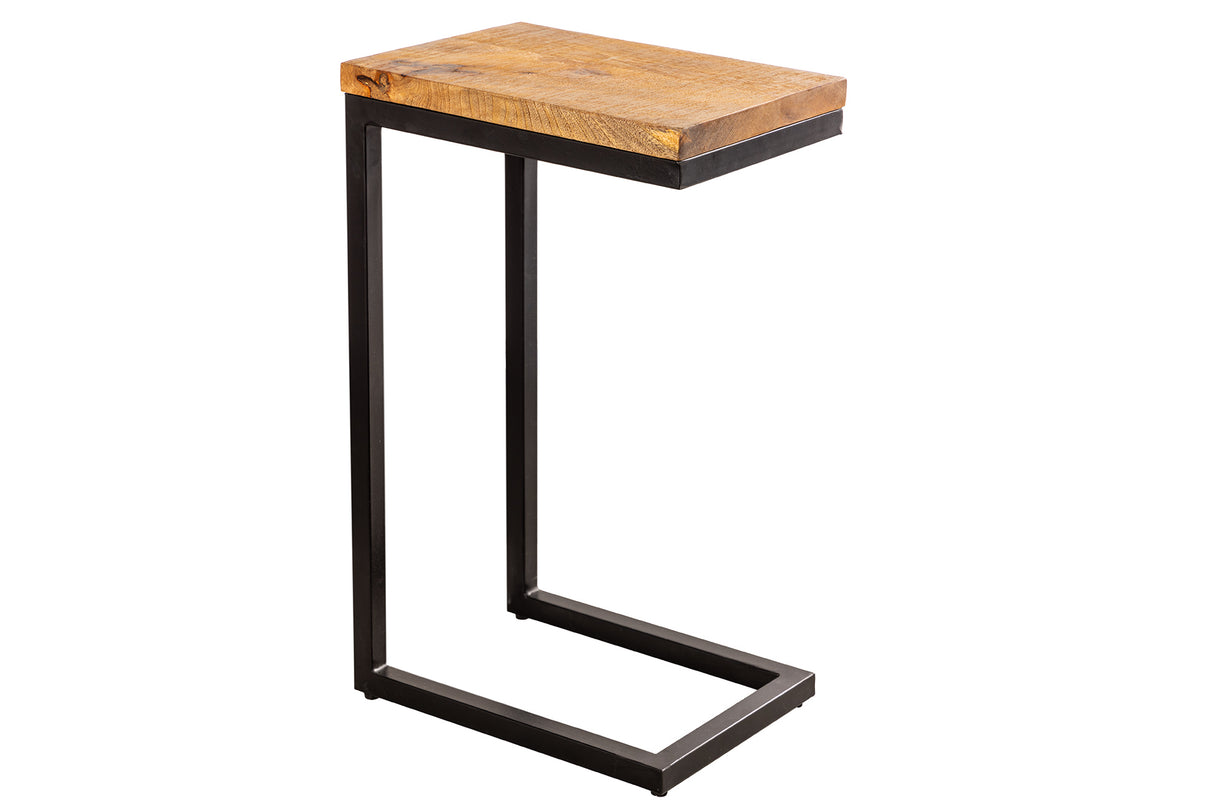 Side table GASTON 65cm mango wood black metal