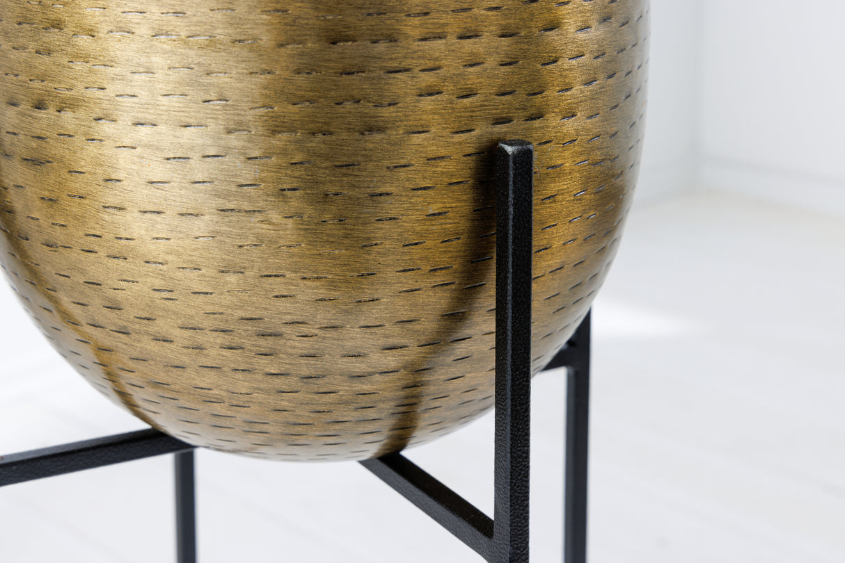 Flower pot UNIT 70-50cm set of 2 black gold incl. frame