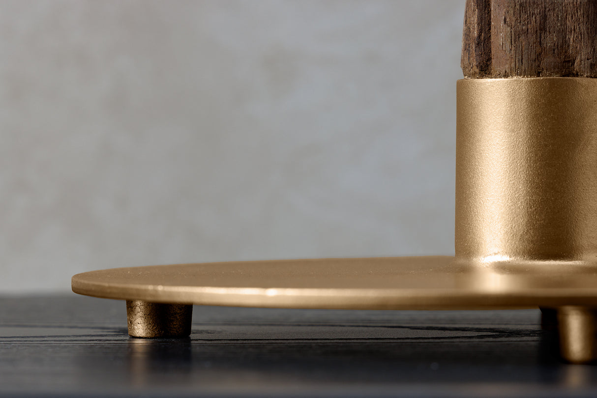 Table lamp JEWELRY 75cm sustained frame natural gold lampshade black