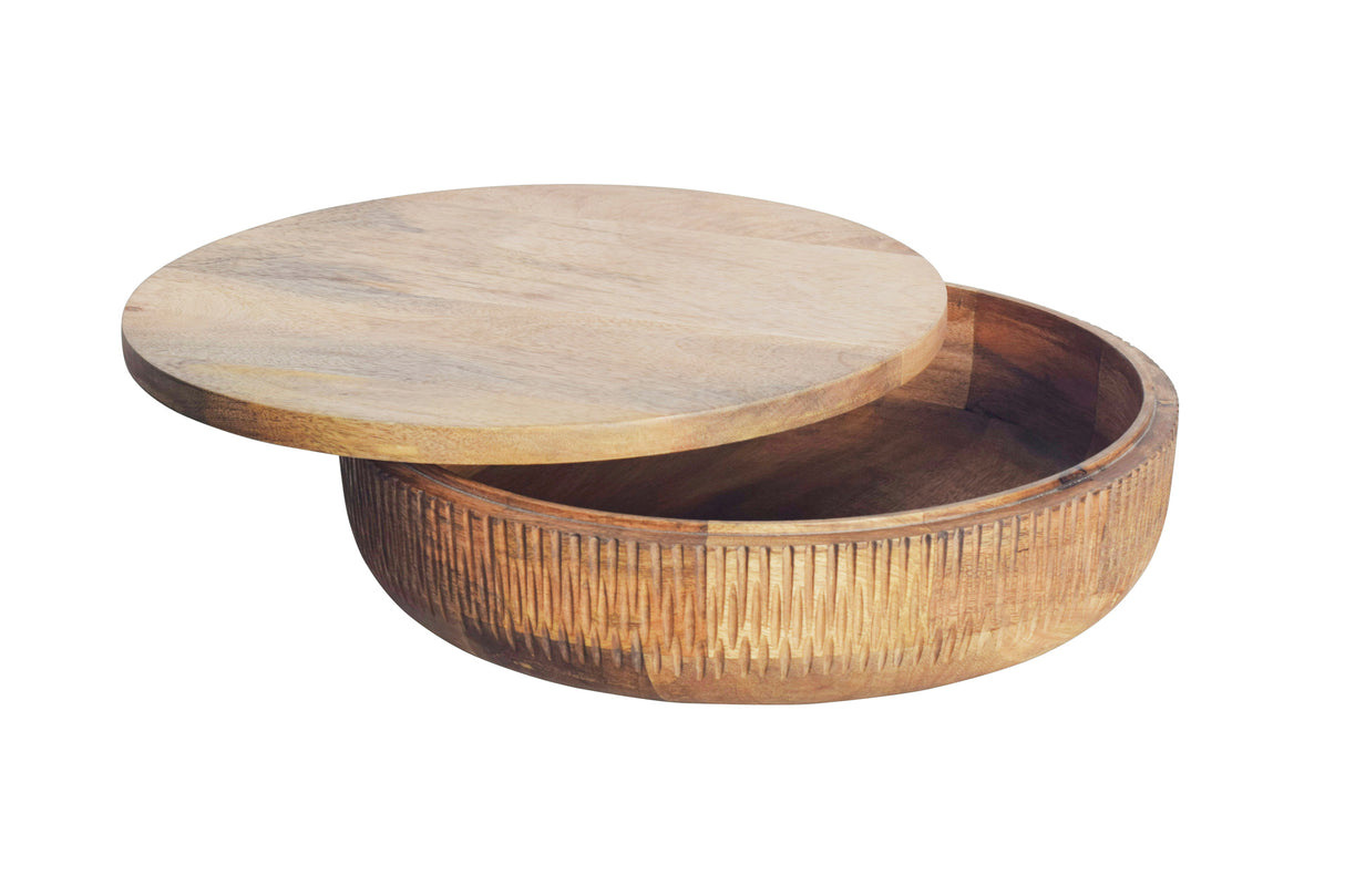 Schüssel PURE NATURE mit Deckel 40cm Mangoholz