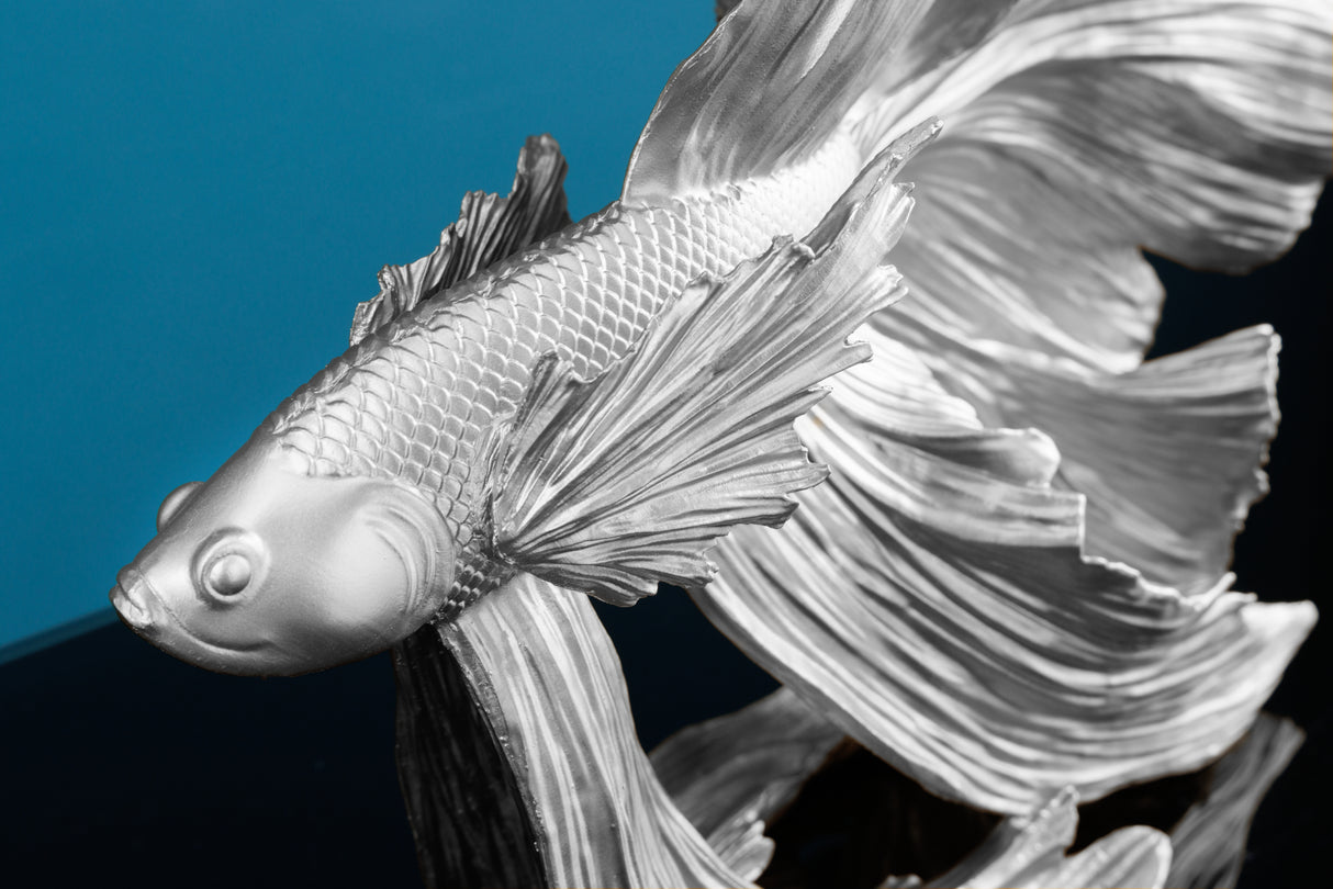 Decoration fish CROWNTAIL 35cm polyresin silver