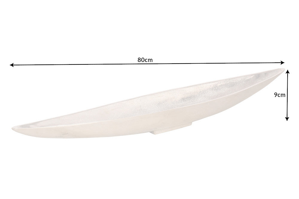 Dekoschale SILVER LEAF 80cm antik silber Aluminium