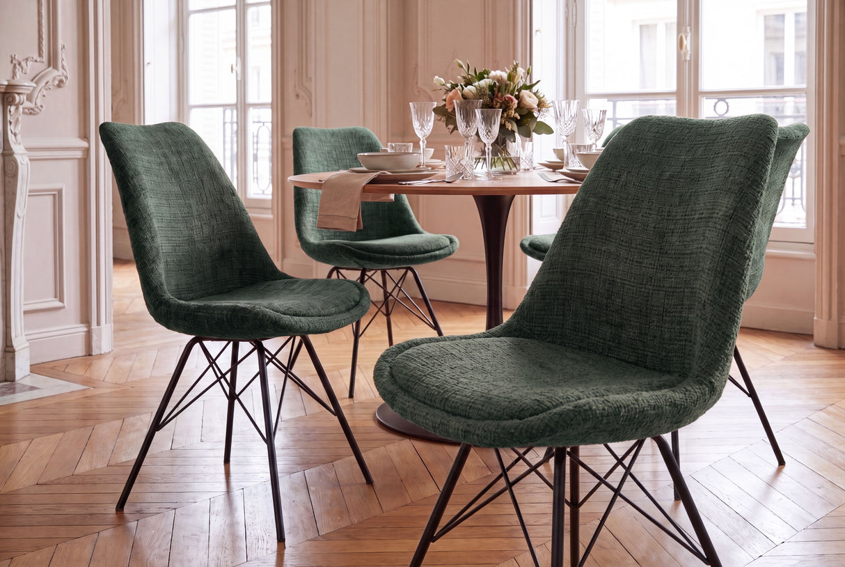 Chair SCANDINAVIA MEISTERSTÜCK textured fabric green