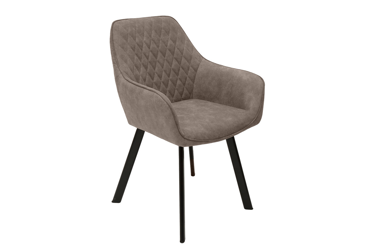 Chair PALERMO with armrests microfibre taupe