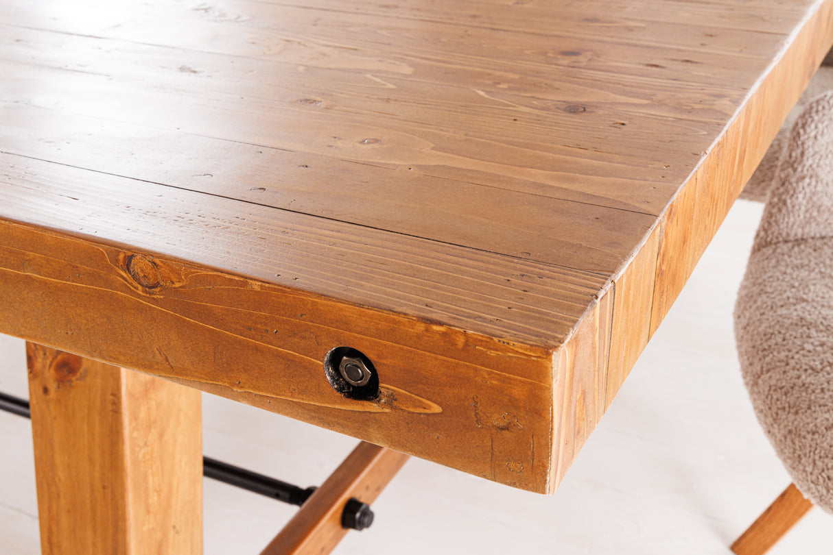 Dining table FINCA 300cm pinewood 80mm vintage brown