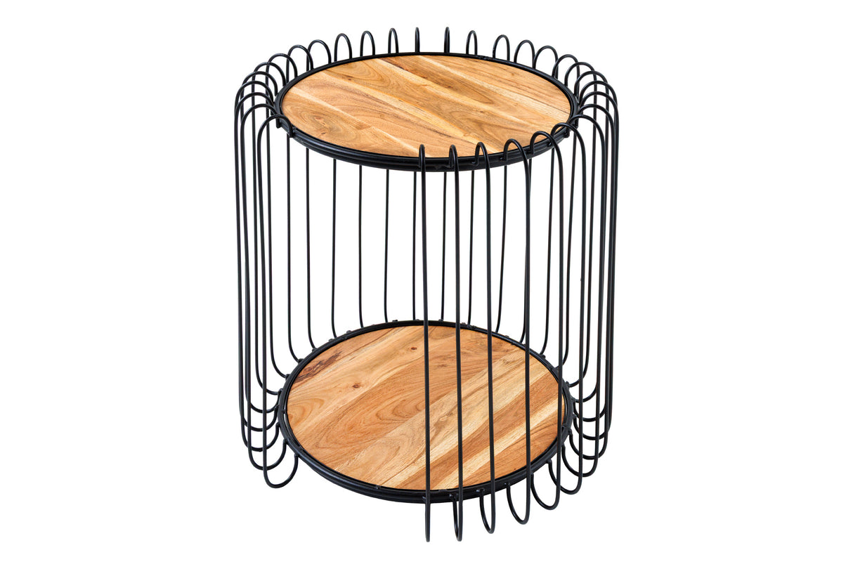 Beistelltisch TRUE ELEMENTS 50cm Gestell schwarz Akazienholz natur