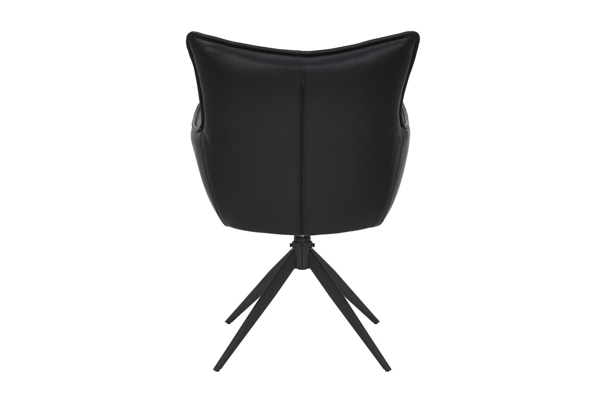 Drehstuhl VOGUE 360° mit Armlehnen Kunstleder schwarz mit Metallgestell schwarz