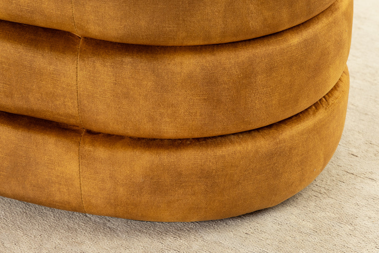 Bench chest VOQUE 115cm velvet mustard yellow w/ storage space bench seat