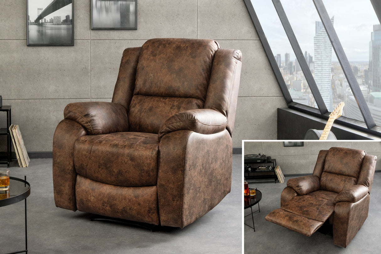 Cinema armchair HOLLYWOOD artificial leather antique brown
