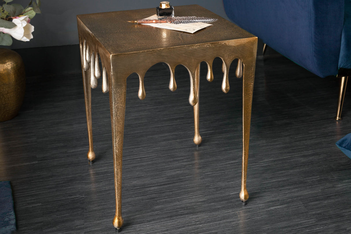 Beistelltisch LIQUID LINE S 45cm quadratisch gold