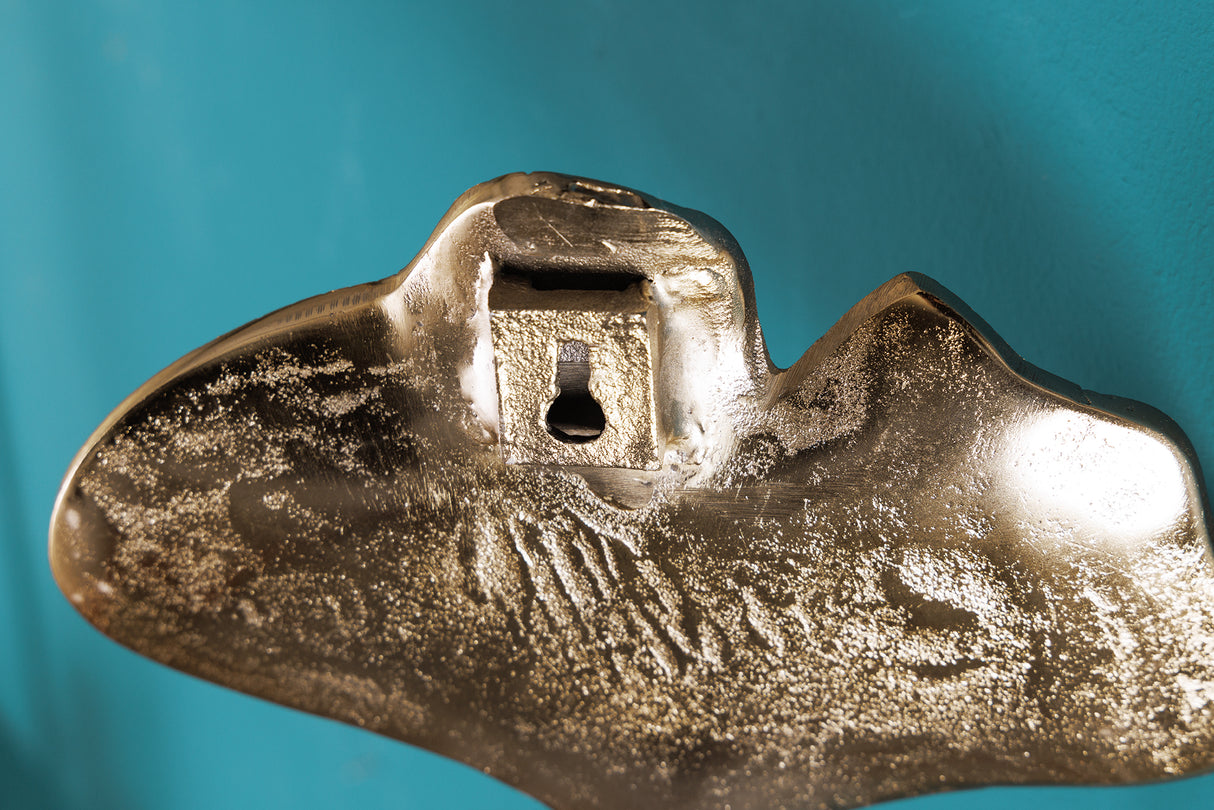 Wall decoration coat hook GINKGO set of 3 gold