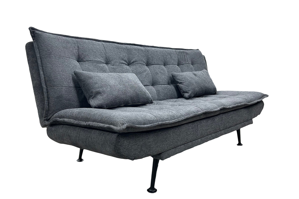 Sofa bed JAZZ 195cm 3-seater textured fabric grey