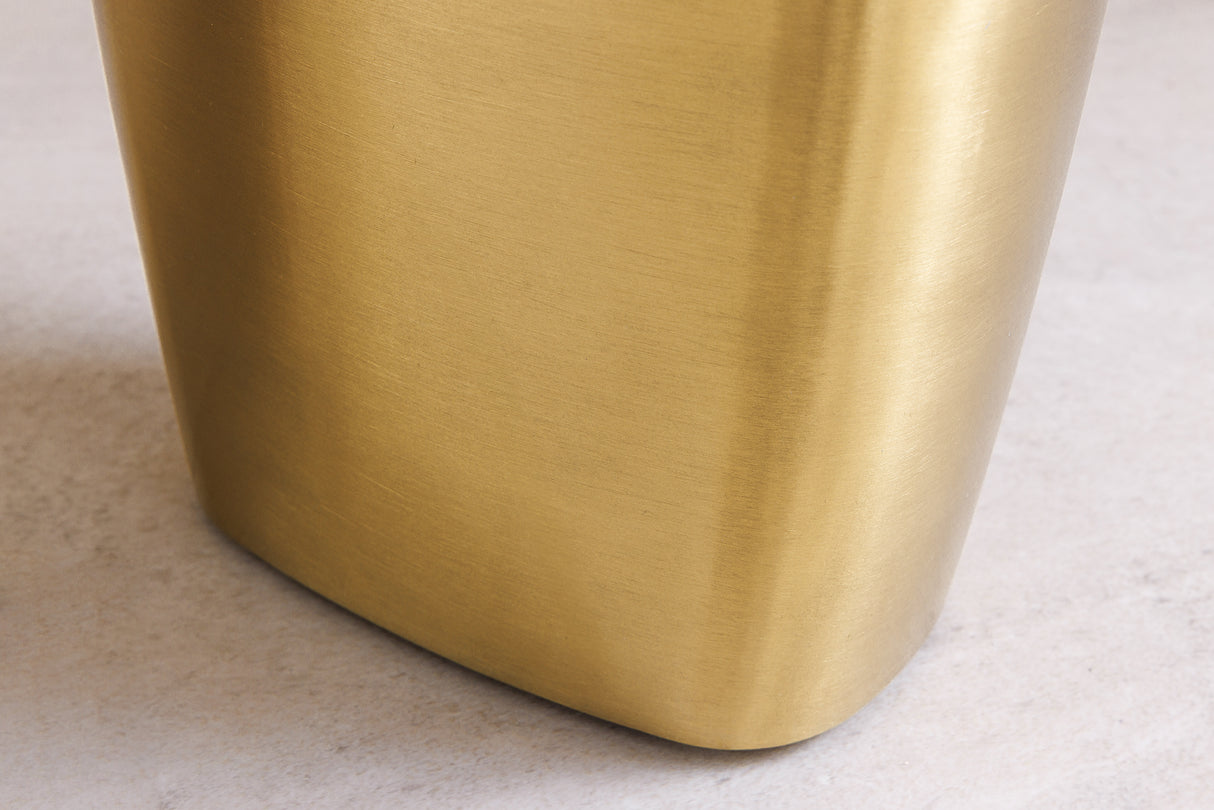 Dining table ORGANIC 200cm oval multicoloured marble top w/ champagne golden frame