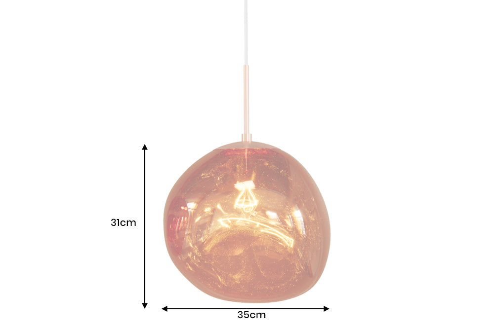 Pendelleuchte LIQUID DIAMOND 35cm Glas kupfer
